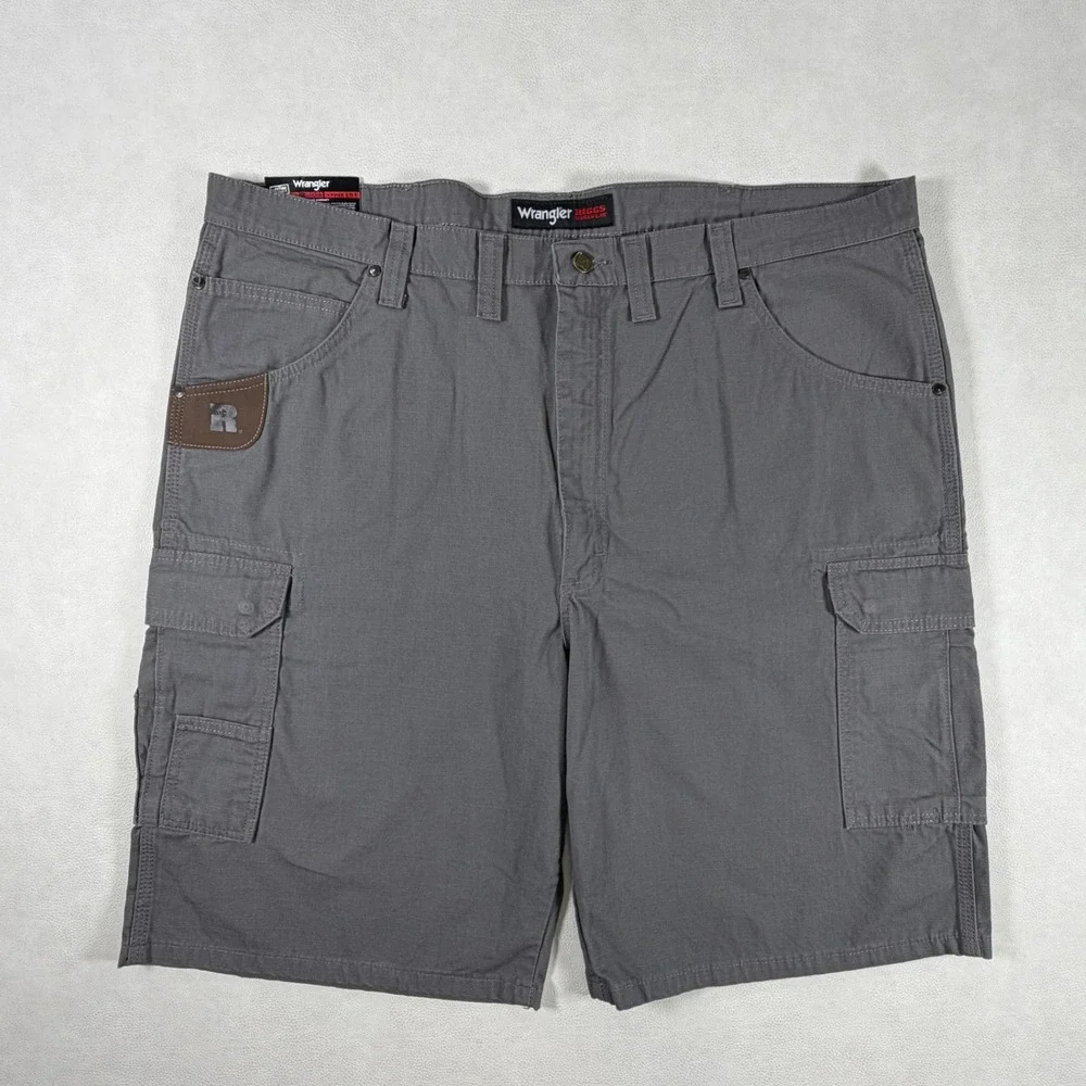Wrangler Riggs Workwear Mens Gray Ripstop Cargo Shorts 44 New